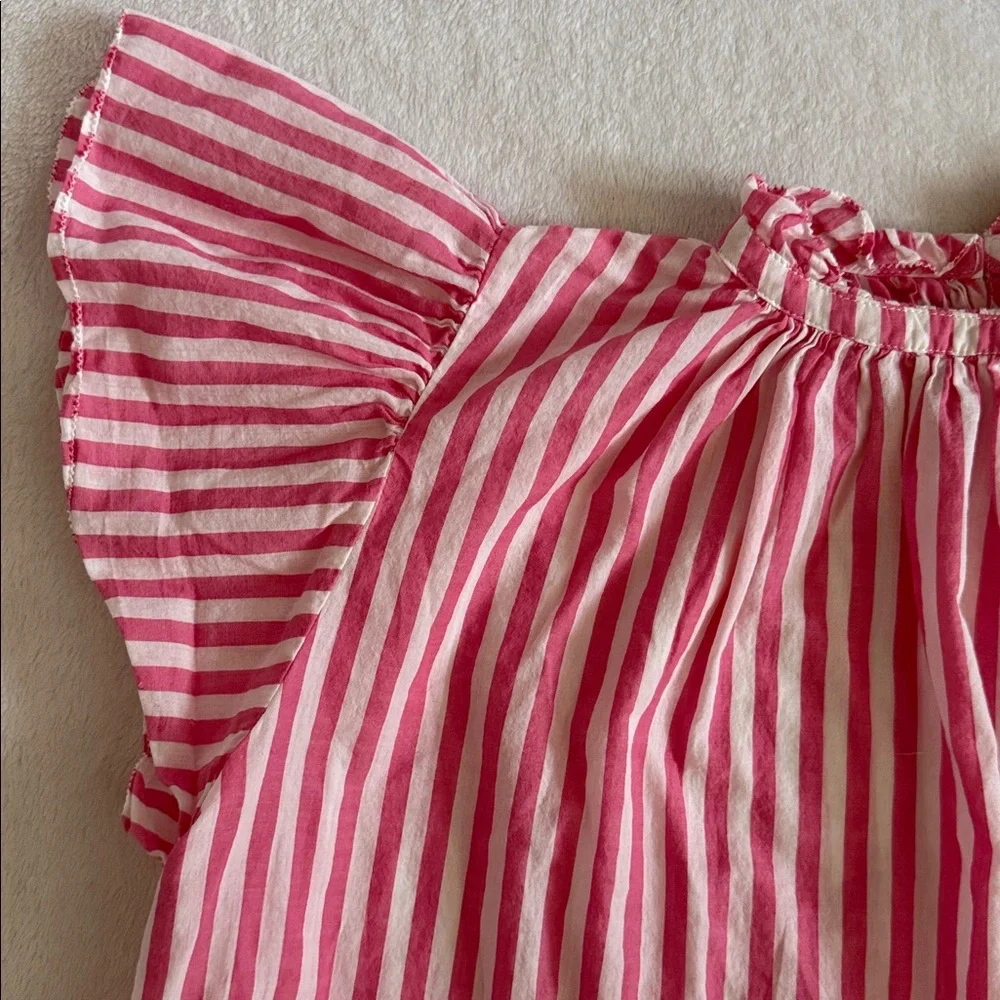 {Anthro} Birds of Paradis by Trovata | Carla Stripe High Neck Ruffle Top $248 S - Picture 4 of 16